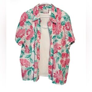 Alfred Dunner Floral 2 Piece Top Blouse Set Womens 18 Lightweight